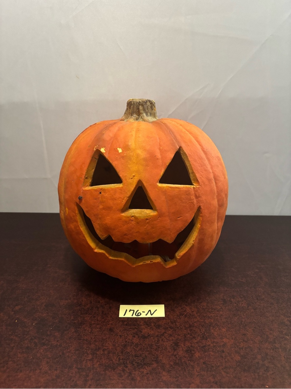 Vintage 1993 trendmasters Halloween foam Blowmold classic plump pumpkin lighted